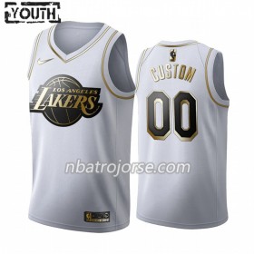 Barn Los Angeles Lakers Tröja Skräddarsydda 2019-20 Nike Vit Golden Edition Swingman